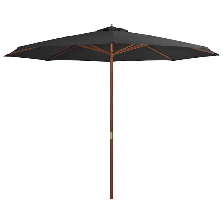 Vidaxl parasol avec poteau en bois 350 cm anthracite