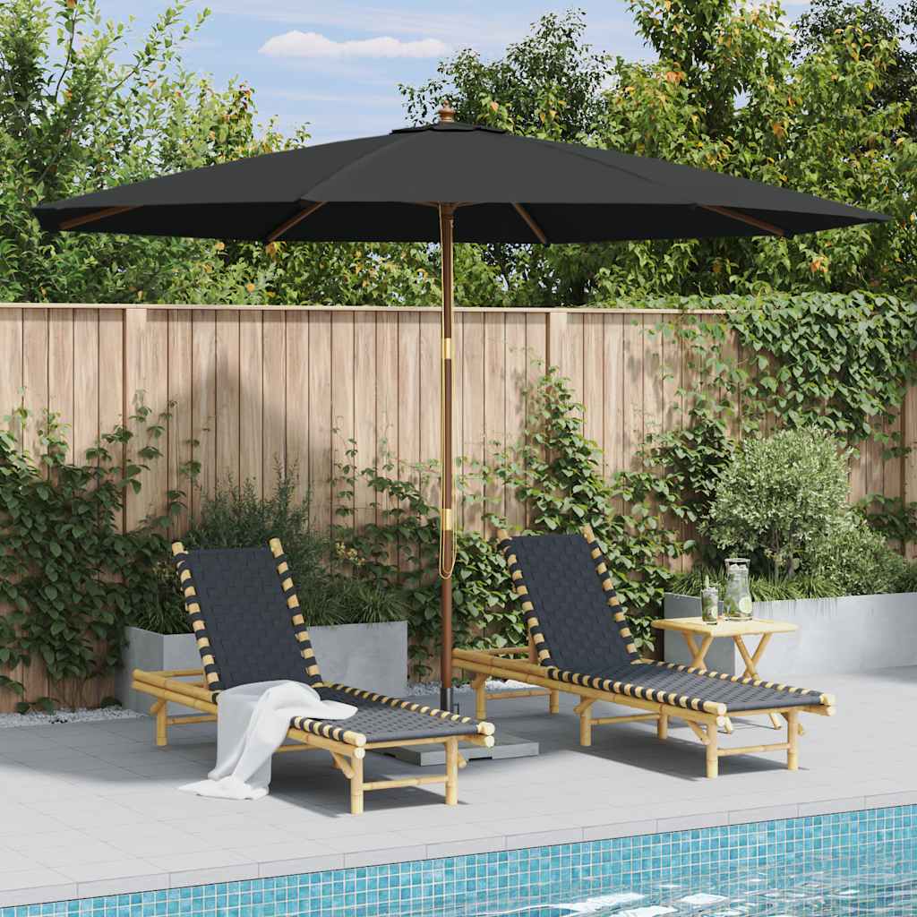 Vidaxl parasol avec poteau en bois 350 cm anthracite