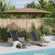 Parasol vidaxl avec poteau en bois 350 cm taupe