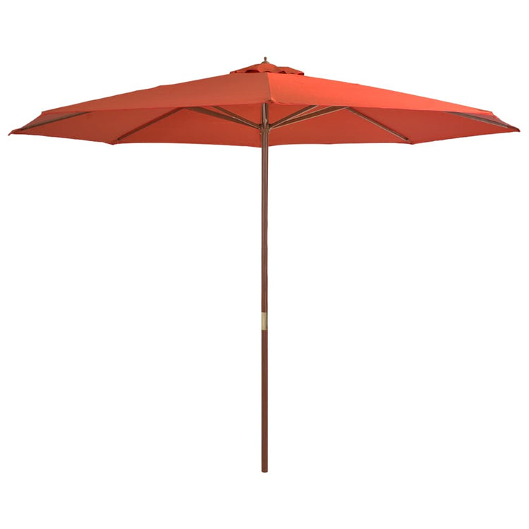 Vidaxl parasol avec poteau en bois 350 cm en terre cuite -colored