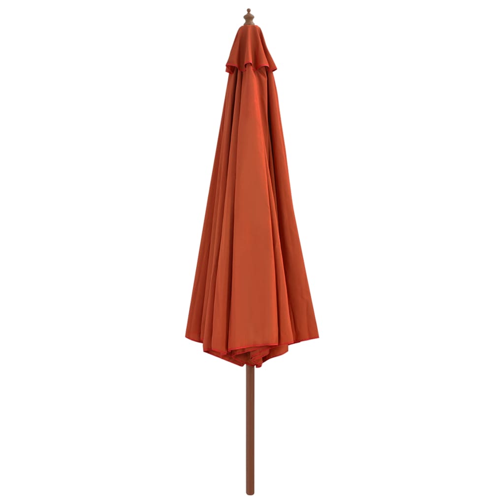 Vidaxl parasol avec poteau en bois 350 cm en terre cuite -colored