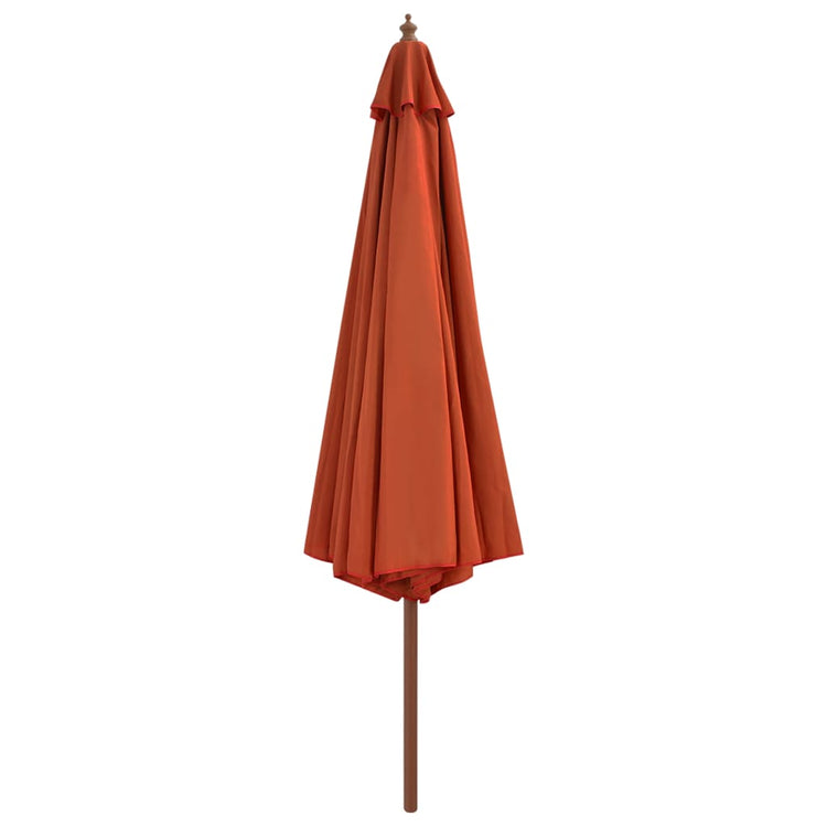 Vidaxl parasol avec poteau en bois 350 cm en terre cuite -colored