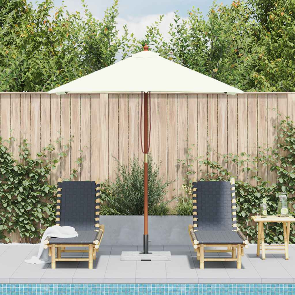 Vidaxl parasol avec poteau en bois 150x200 cm-sable -colored