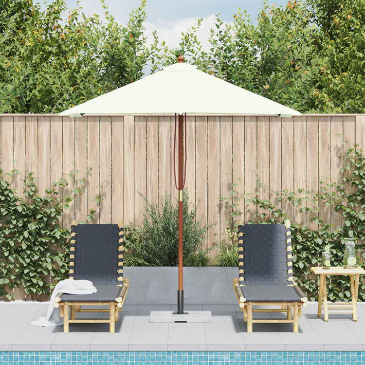 Vidaxl parasol avec poteau en bois 150x200 cm-sable -colored