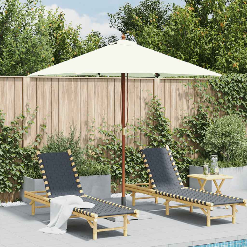 Vidaxl parasol avec poteau en bois 150x200 cm-sable -colored