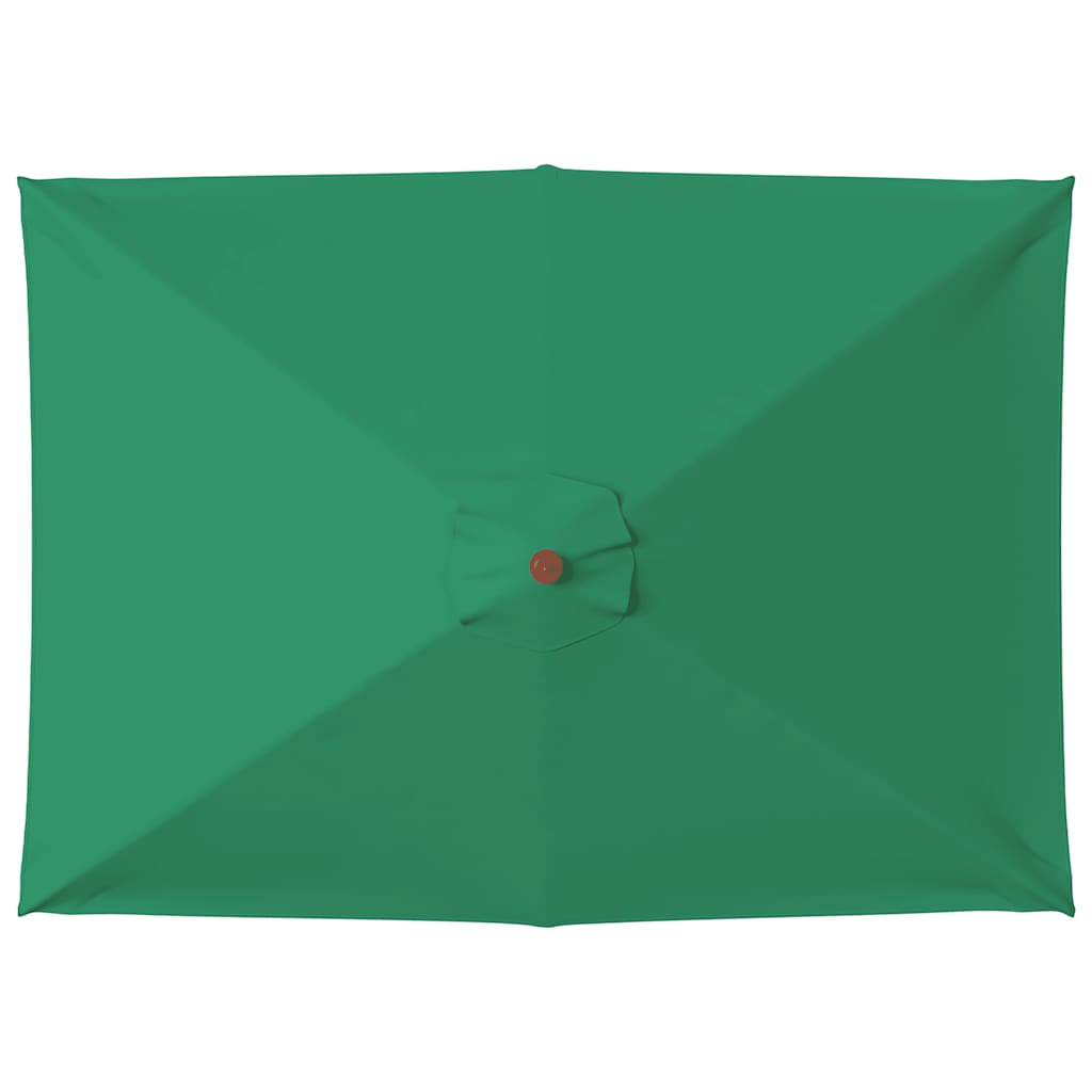 Vidaxl parasol avec poteau en bois 150x200 cm vert