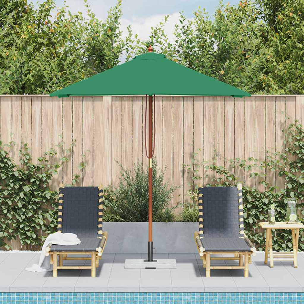 Vidaxl parasol avec poteau en bois 150x200 cm vert