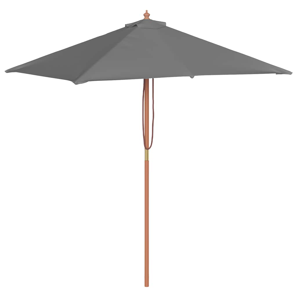Vidaxl parasol avec poteau en bois 150x200 cm anthracite