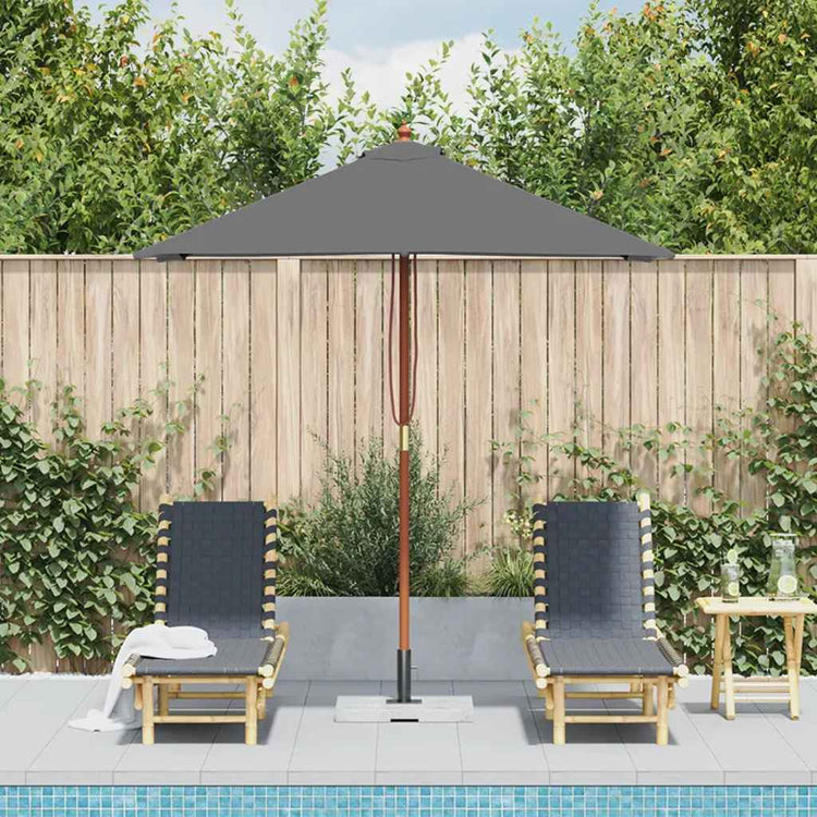 Vidaxl parasol avec poteau en bois 150x200 cm anthracite
