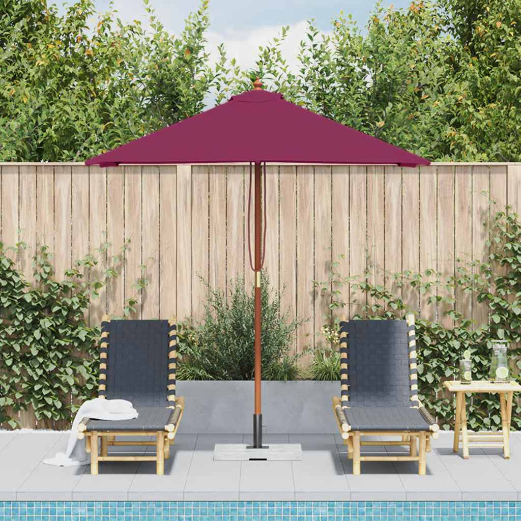 Vidaxl parasol avec poteau en bois 150x200 cm Bordeaux rouge