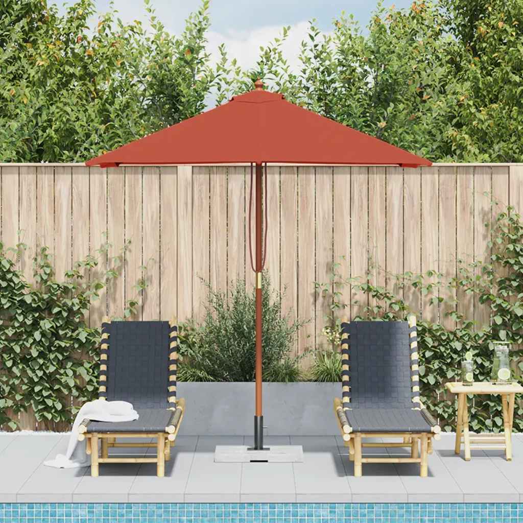 Vidaxl parasol avec poteau en bois 150x200 cm en terre cuite -colored