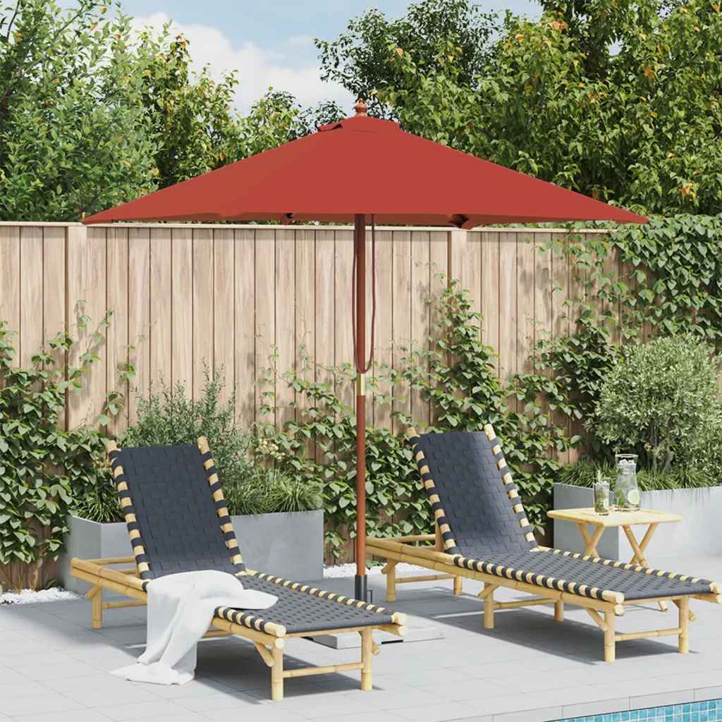 Vidaxl parasol avec poteau en bois 150x200 cm en terre cuite -colored