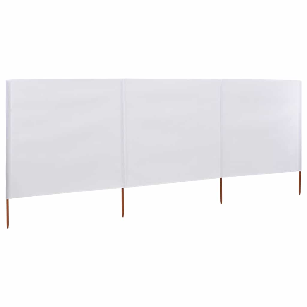 Pare-brise Vidaxl 3 panneaux 400x120 cm tissu blanc