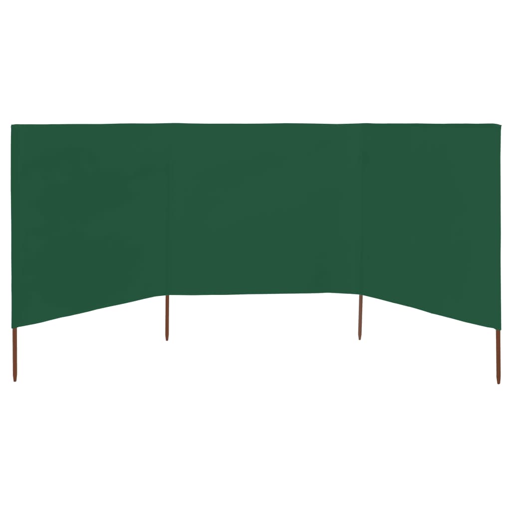 Pare-brise vidaxl 3 panneaux 400x120 cm tissu vert