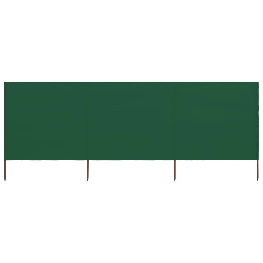 Pare-brise vidaxl 3 panneaux 400x120 cm tissu vert