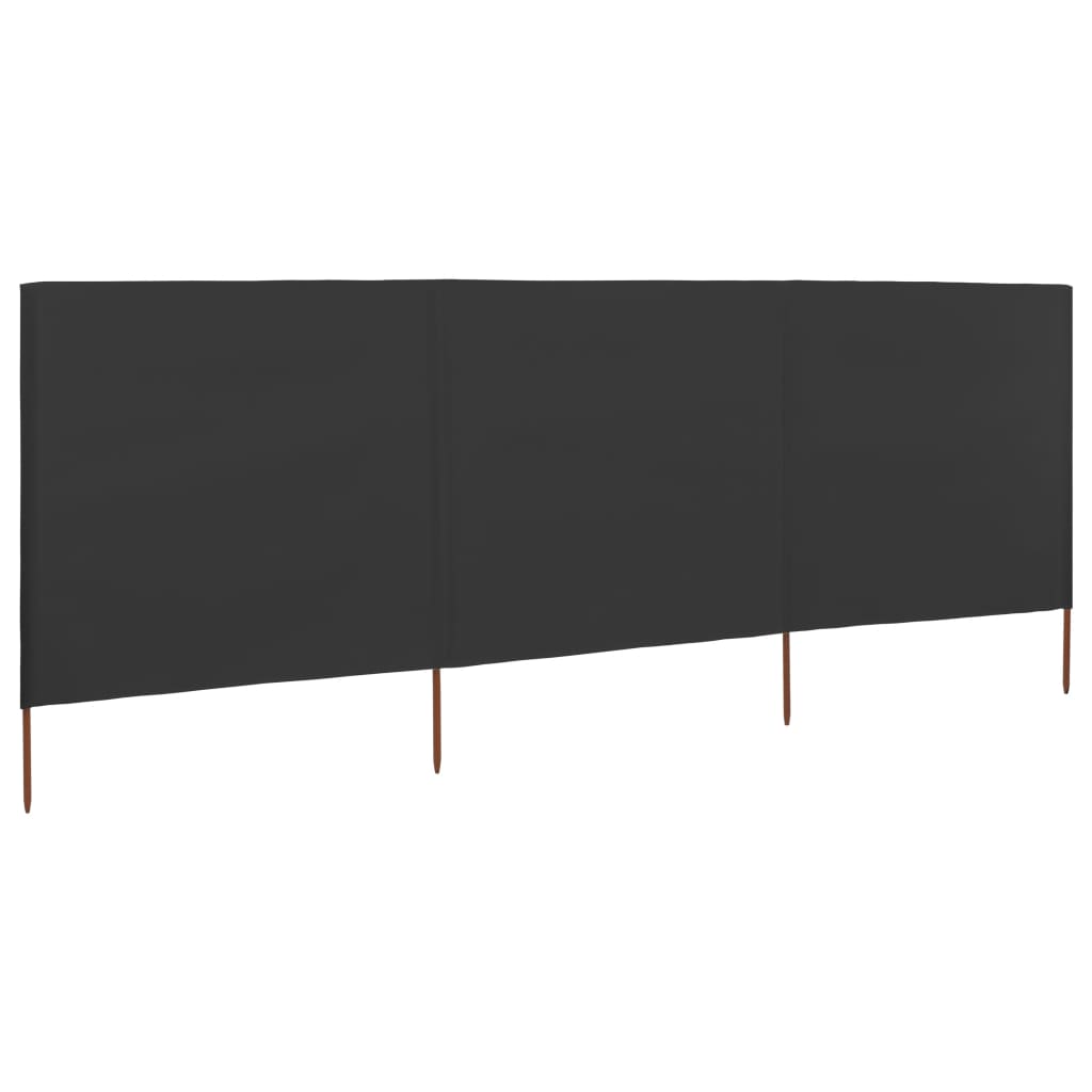 Vidaxx coupe-vent 3 panneaux 400x120 cm tissu anthracite