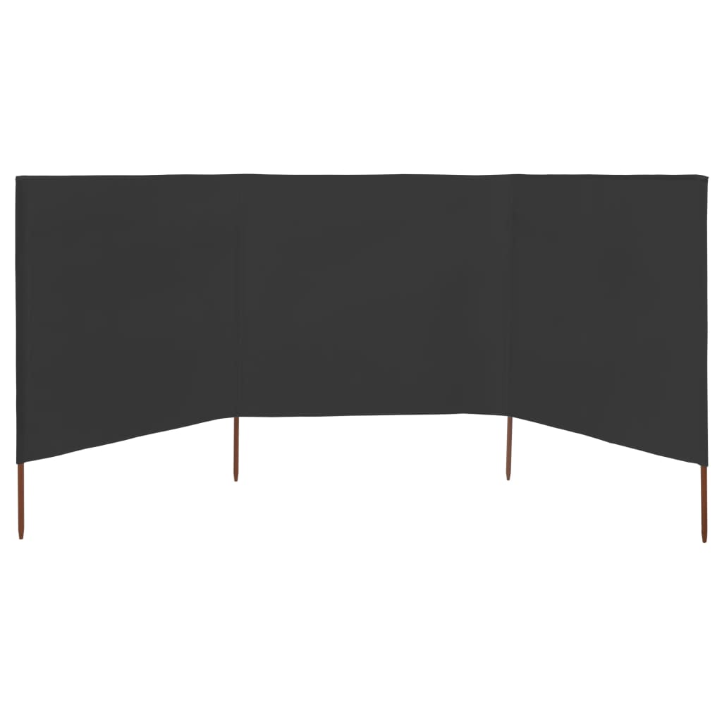 Vidaxx coupe-vent 3 panneaux 400x120 cm tissu anthracite