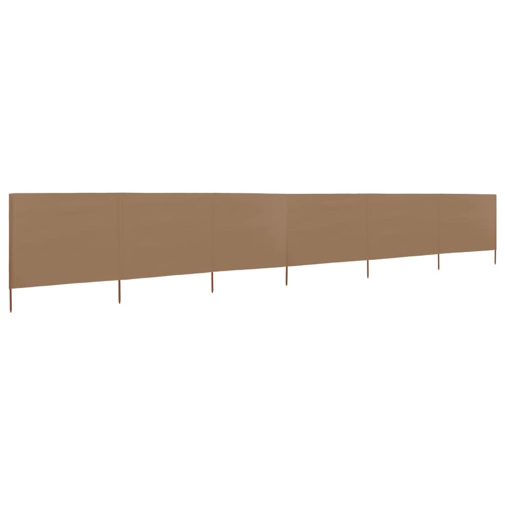 Pare-brise vidaxl 6 panneaux 800x80 cm tissu taupe
