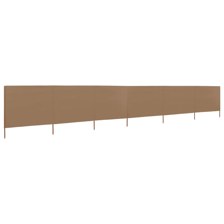 Pare-brise vidaxl 6 panneaux 800x80 cm tissu taupe