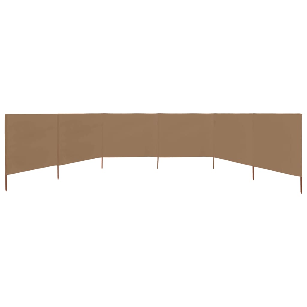 Pare-brise vidaxl 6 panneaux 800x80 cm tissu taupe