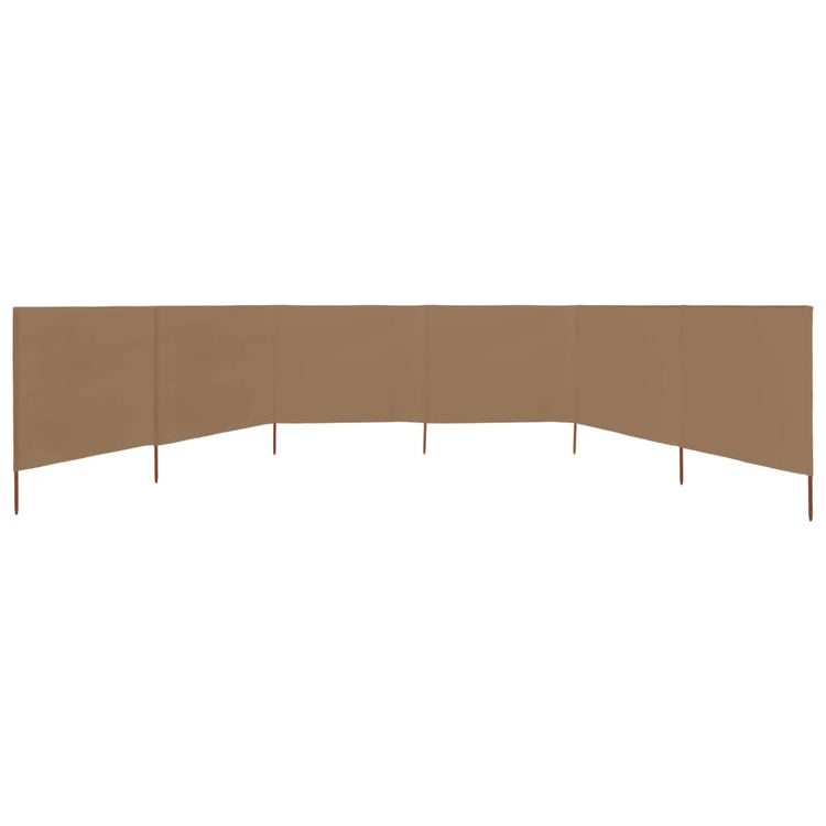 Pare-brise vidaxl 6 panneaux 800x80 cm tissu taupe