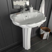 Vidaxl Washingin sur pied détaché 580x510x200 mm en céramique blanc - afbeelding 1
