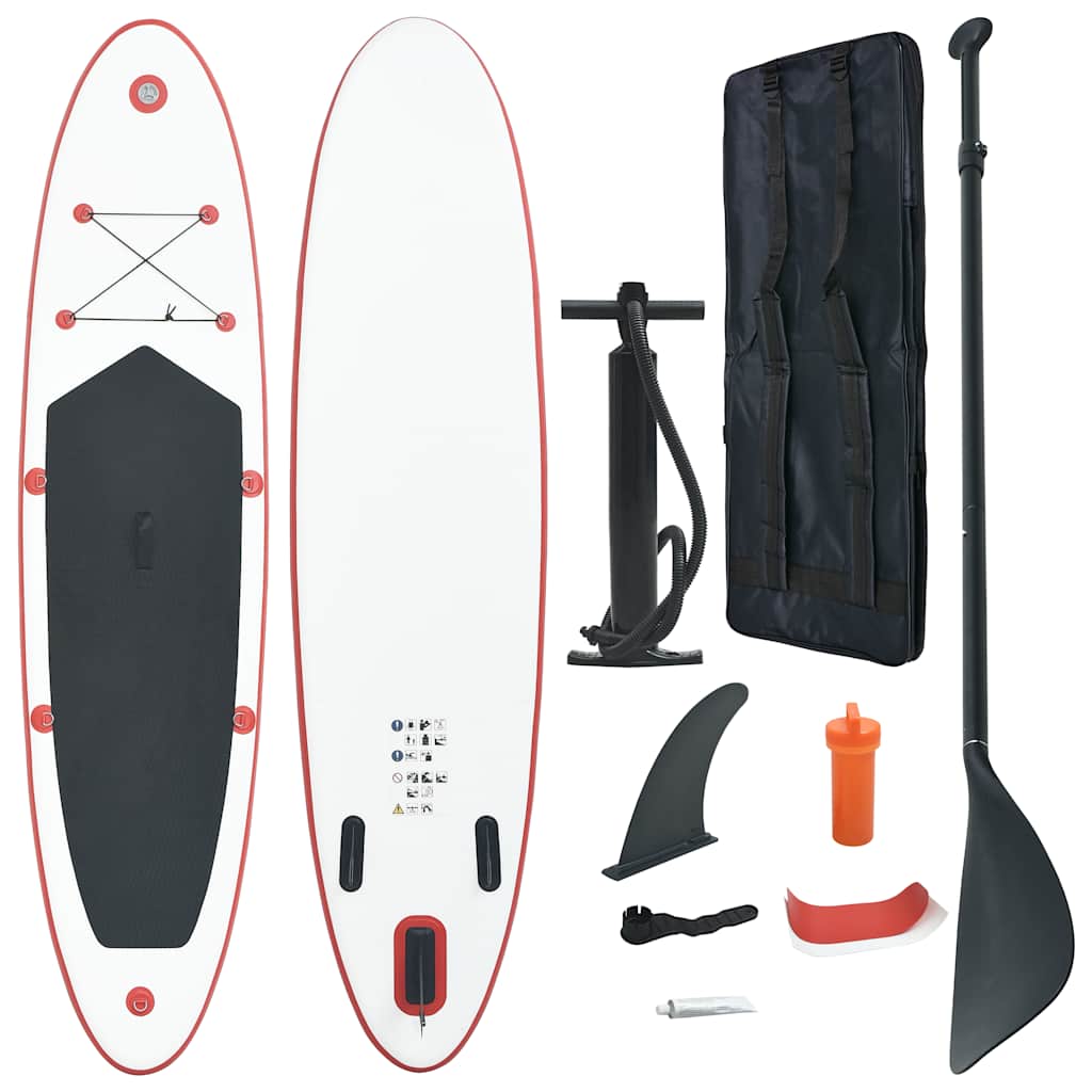 Vidaxl stand-up paddleboard gonflable rouge et blanc