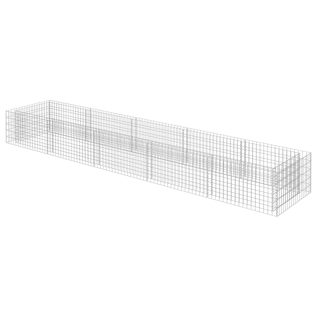 Vidaxl Gabion Planter surélevé 450x90x50 cm en acier galvanisé
