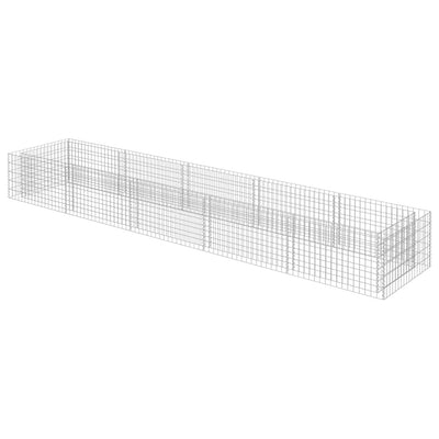 Vidaxl Gabion Planter surélevé 450x90x50 cm en acier galvanisé