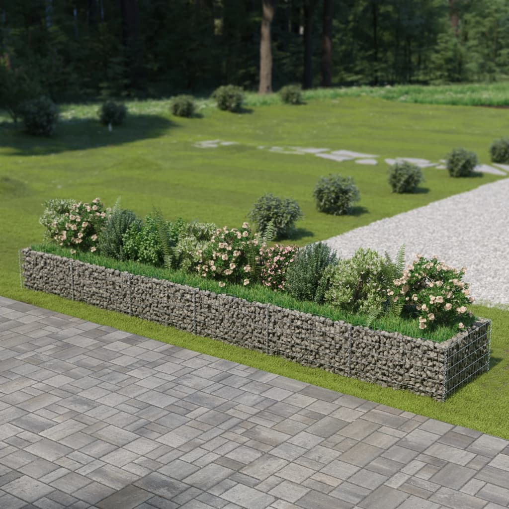 Vidaxl Gabion Planter surélevé 540x90x50 cm en acier galvanisé
