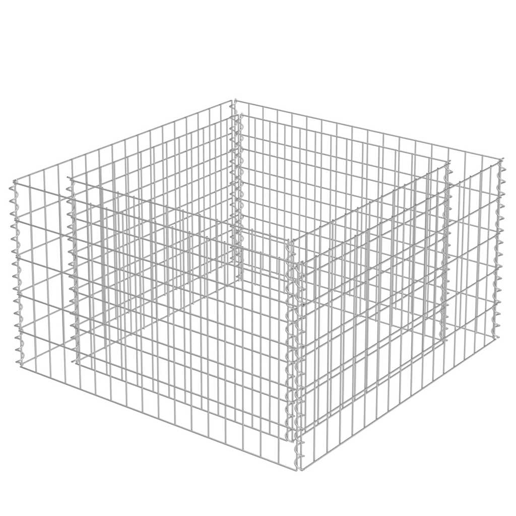 Vidaxl Gabion Planter a augmenté de 90x90x50 cm en acier galvanisé