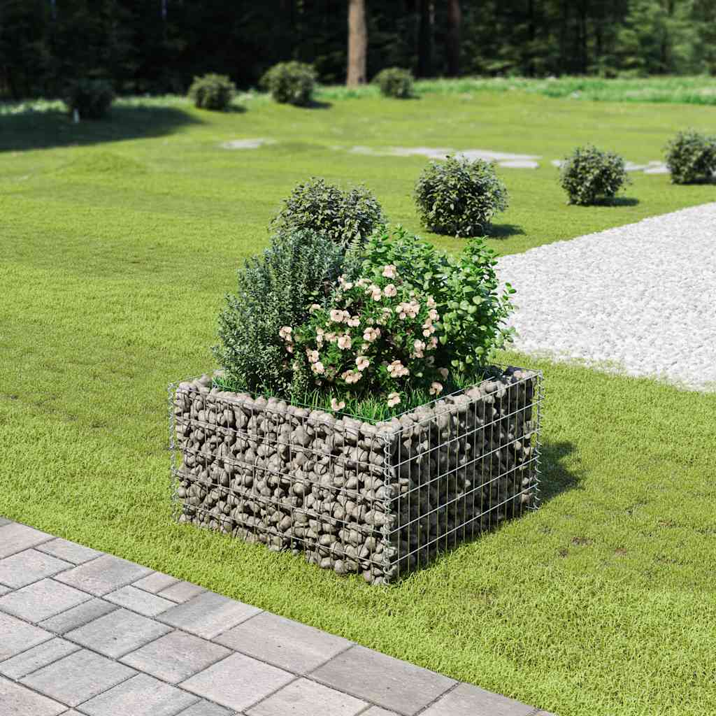 Vidaxl Gabion Planter a augmenté de 90x90x50 cm en acier galvanisé
