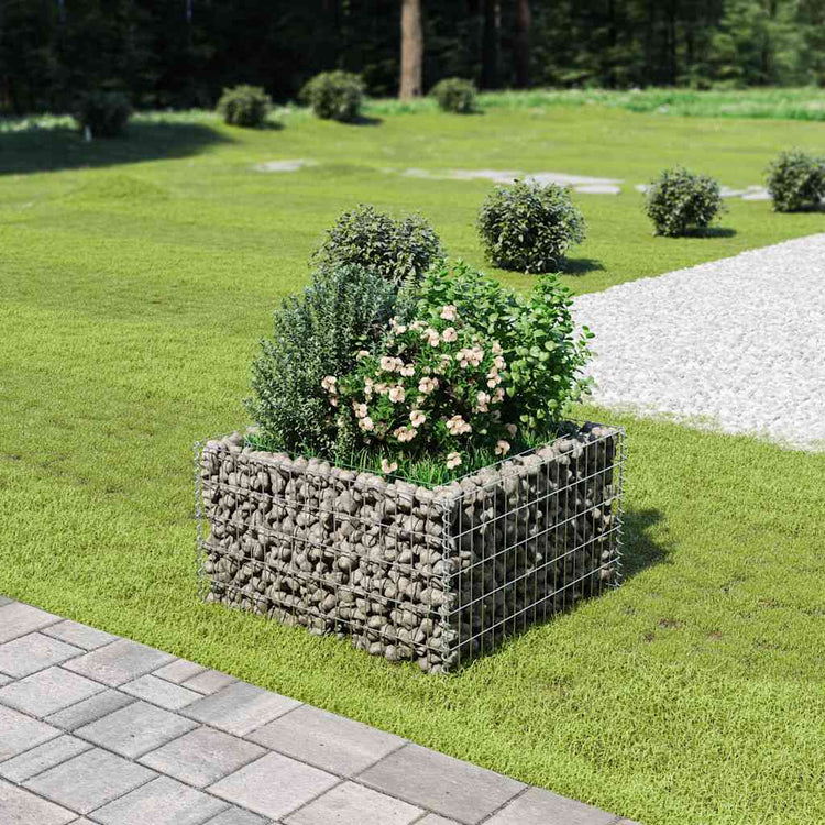 Vidaxl Gabion Planter a augmenté de 90x90x50 cm en acier galvanisé