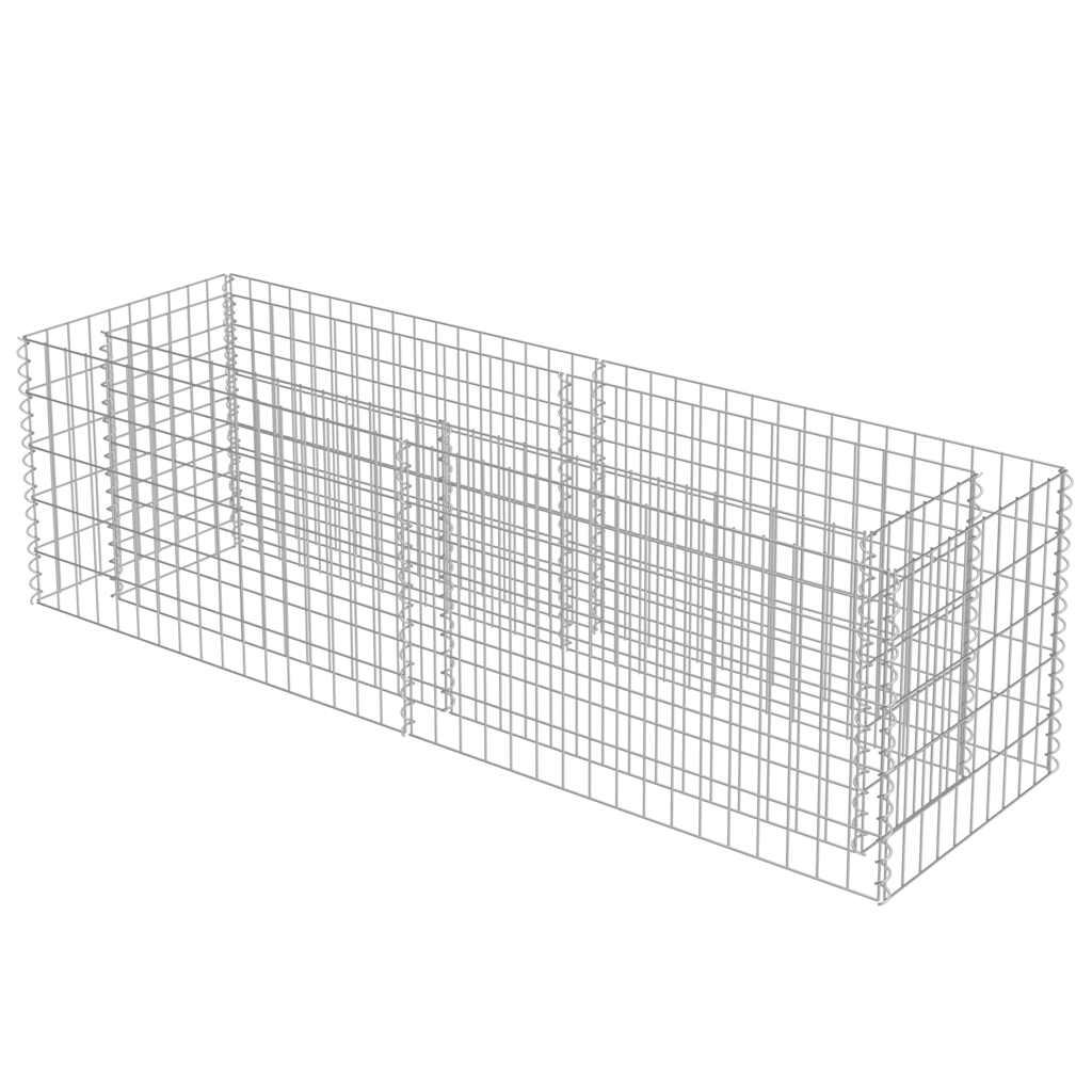 Vidaxl Gabion Planter surélevé 180x50x50 cm en acier galvanisé