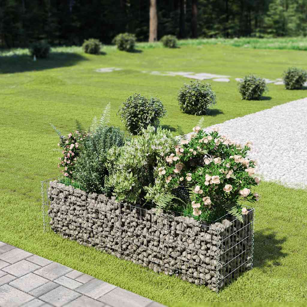 Vidaxl Gabion Planter surélevé 180x50x50 cm en acier galvanisé