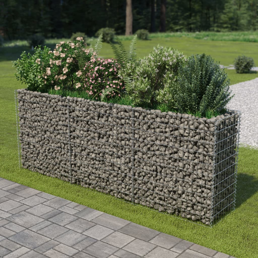 Vidaxl Gabion Planter surélevé 270x50x100 cm en acier galvanisé