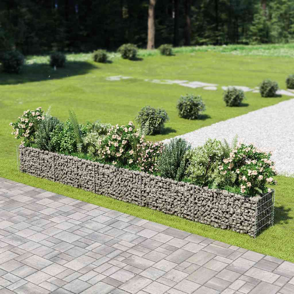 Vidaxl Gabion Planter surélevé 450x50x50 cm en acier galvanisé