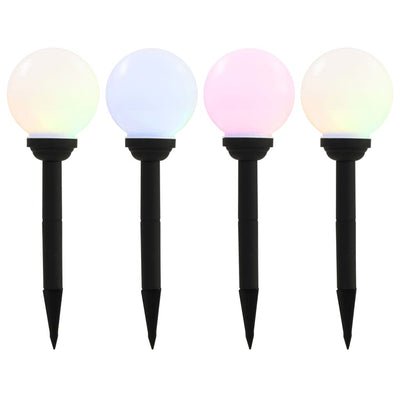 Lampes solaires LED Vidaxl autour de 15 cm RVB 4 STS