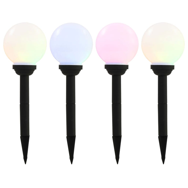 Lampes solaires LED Vidaxl autour de 15 cm RVB 4 STS
