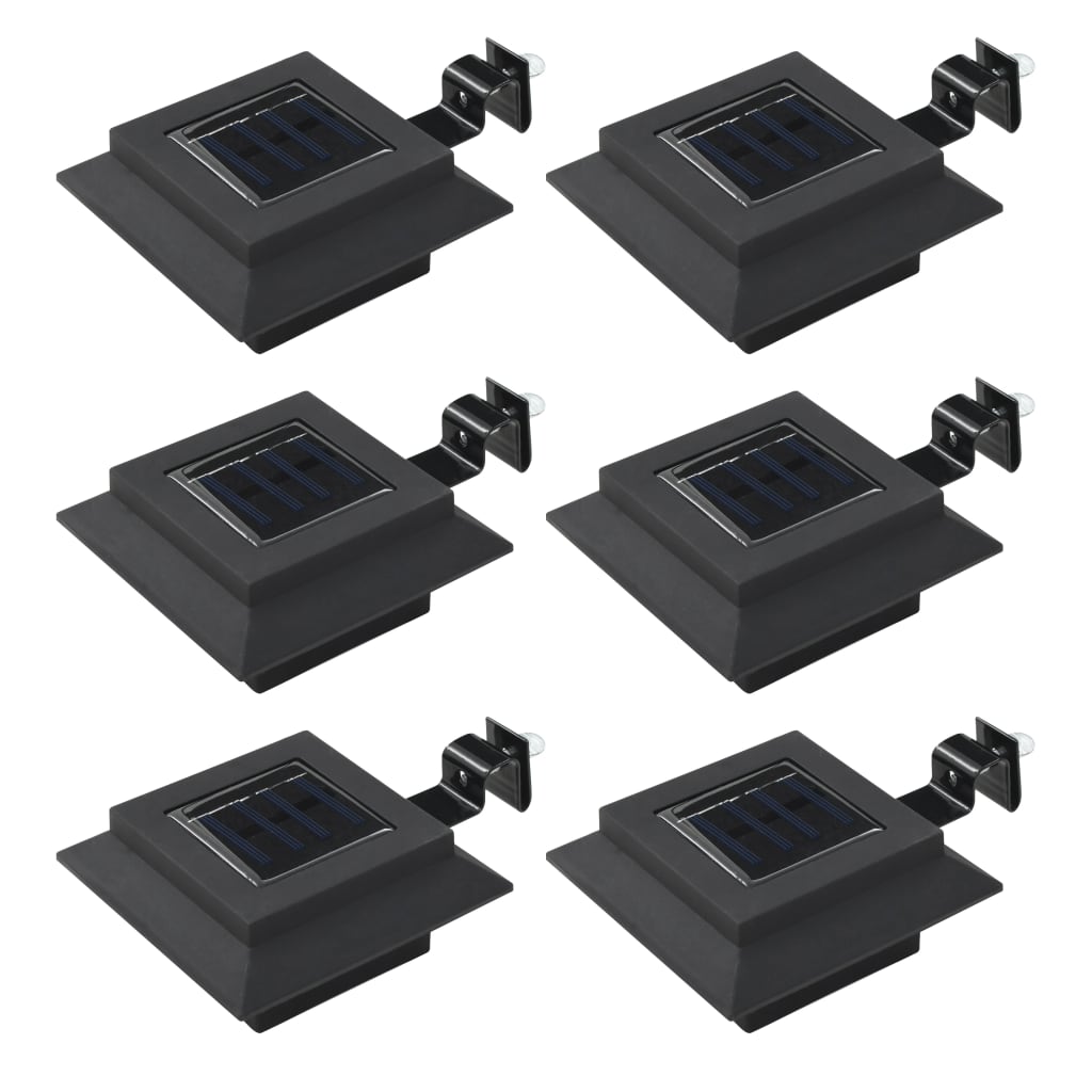 Lampes solaires LED vidaxl carrés de 12 cm noirs 6 sts