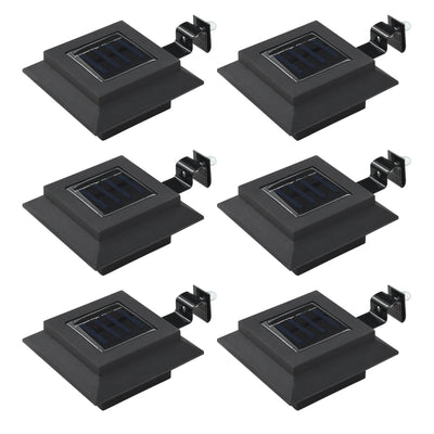 Lampes solaires LED vidaxl carrés de 12 cm noirs 6 sts