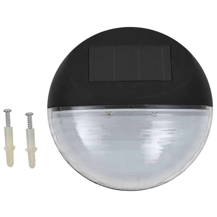 Vidaxl LED Lampes murales solaires rondes noires 12 sts