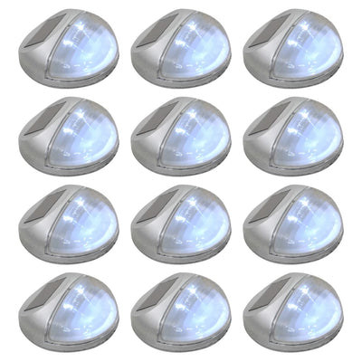 Vidaxl LED Lampes murales solaires autour de l'argent 12 pcs