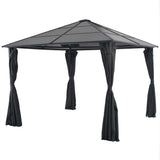 Arbor vidaxl avec rideau 3x3 m en aluminium noir - afbeelding 1