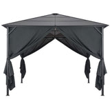 Arbor vidaxl avec rideau 3x3 m en aluminium noir - afbeelding 2
