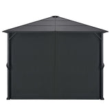 Arbor vidaxl avec rideau 3x3 m en aluminium noir - afbeelding 3