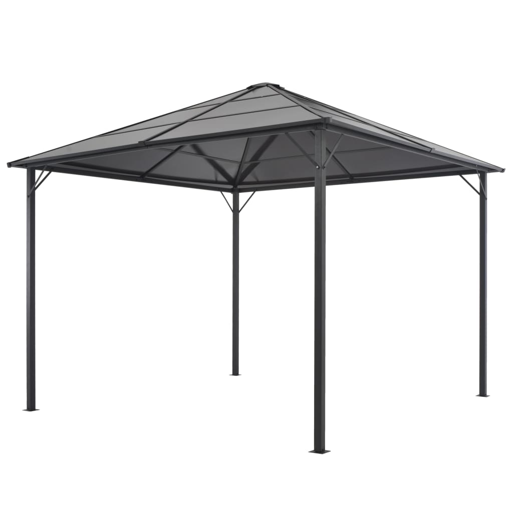 Arbor vidaxl avec toit de couleur anthracite en aluminium 3x3 m