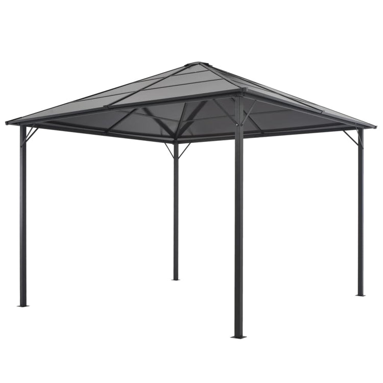 Arbor vidaxl avec toit de couleur anthracite en aluminium 3x3 m