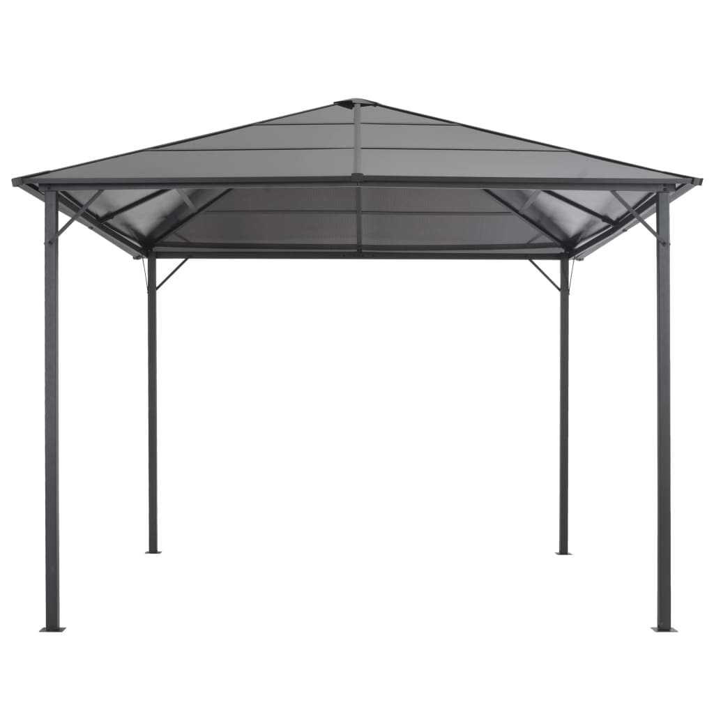 Arbor vidaxl avec toit de couleur anthracite en aluminium 3x3 m