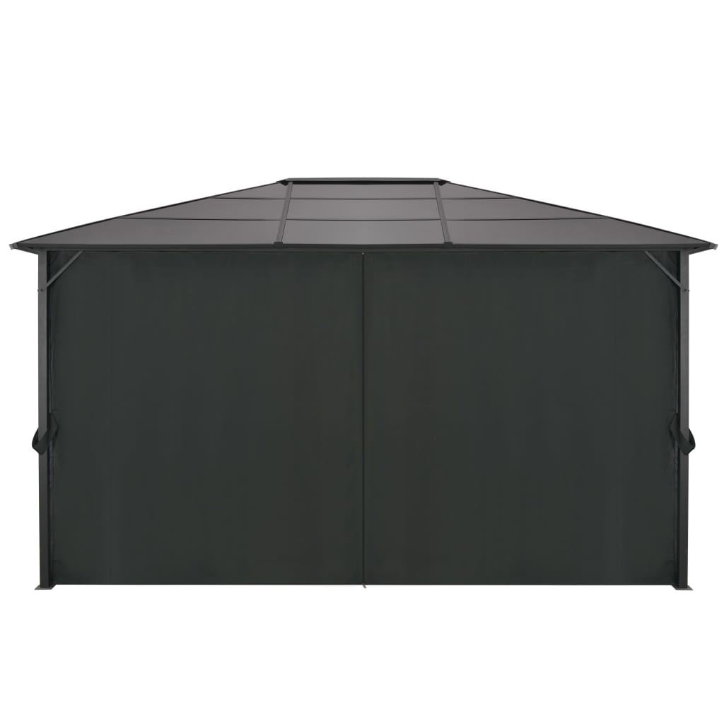 Arbor vidaxl avec rideau 4x3x2,6 cm en aluminium noir